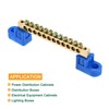 sourcing map Terminal Ground Bar Screw Block Barrier Brass 12
