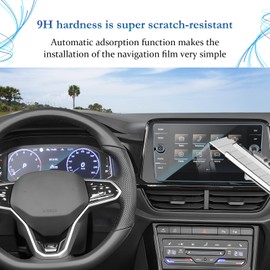 SKTU Displayschutzfolie kompatibel mit Volkswαgen T-R*Ο*C/Arteon 2 / Tiguan 2 Navigation + Instrumententafel Schutzfolie aus gehärtetem Glas Kratzfest 8 Zoll