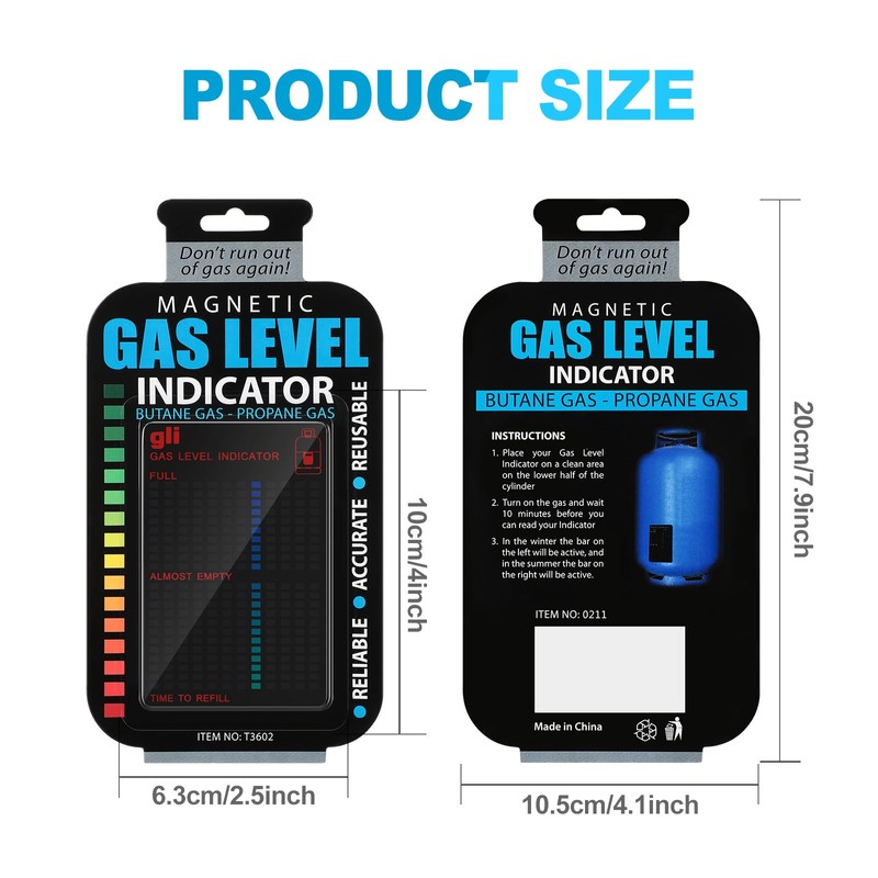 2 Pieces Magnetic Gas Level Indicator Reusable Propane Fuel Level