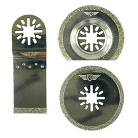 3 x TopsTools UNK3DA Diamond Grout Blades Compatible with Bosch Fein (Non-StarLock) Makita Milwaukee Einhell Ergotools Hitachi Parkside Ryobi Worx Workzone Multi tool Accessories