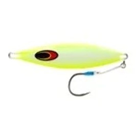 Nomad Design The Buffalo Flash Fall Slow Pitch Jig, with Super Strong and Sharp BKK Assist Hook, 230g - 8OZ, Chartreuse White Glow