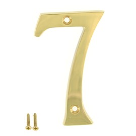 ZhongWang Hardware A300 4 Inch Bright Brass House Number 7/ZhongWang Hardware A300 Casa de latón brillante de 4 pulgadas Número 7