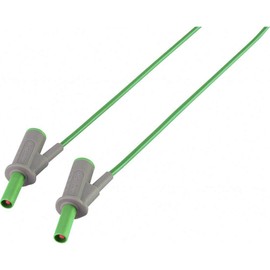 VOLTCRAFT MSB-501 Safety test lead Lamellar connector 4 mm Lamellar plug 4 mm 5.00 m Green 1 pc.