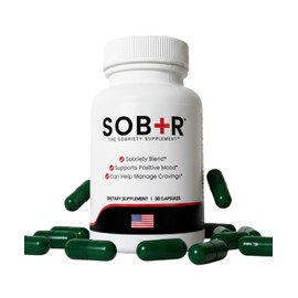 SOB+R Natural Drug Recovery Supplement | Alcohol Craving Blocker for Addiction Support | Restores Nutrients, Boost Mental Clarity | Vegetarian Capsules - Therapist Formulated, Made in USA | 30 Count