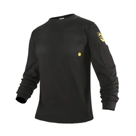 PTAHDUS FR Shirts for Men, 7.1oz Flame Resistant Clothing Long Sleeve FRC Welding Shirts, NPFA2112 100% Cotton Fire Retardant Clothes(7.1oz Black,3X-Large)