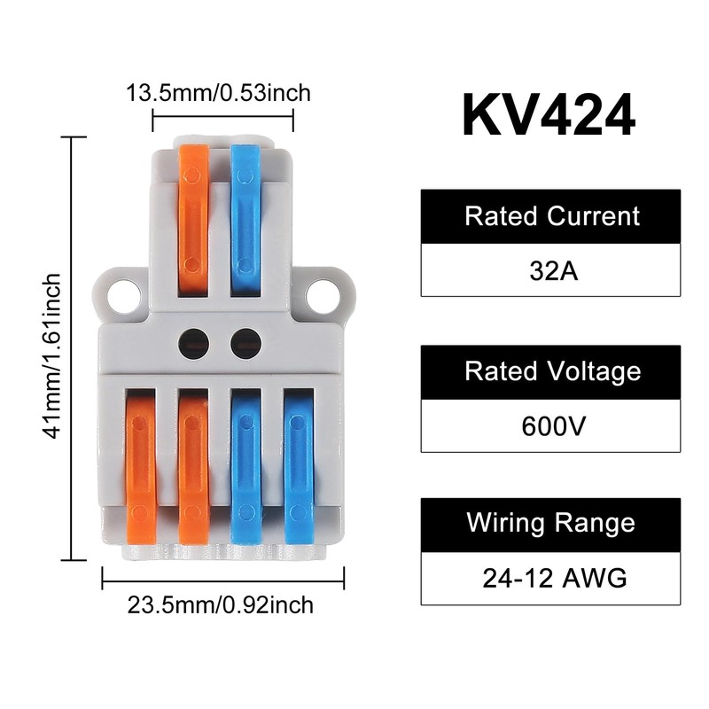 10Pcs 2 in 4 Lever Wire Connector Compact DIY Quick