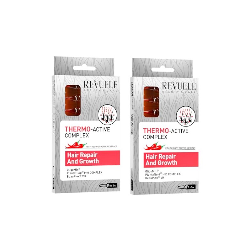 REVUELE 2 Pack Ampoules Thermo Active Complex Hair Repair and