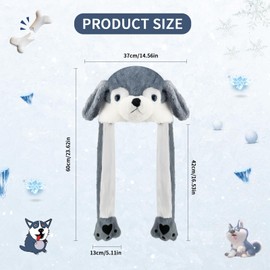 Hat with Movable Ears, Hat with Ears, Moveable Ears, Hat with Ears that Move, Hat with Wiggle Ears, Wiggle Ear Hats, for Gift, Costume Carnival, Girls, Boys (Dog)
