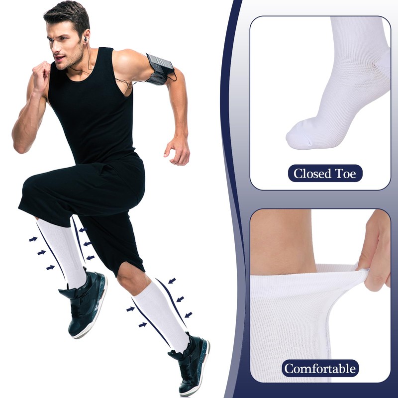 Tarpop 4 Pairs Men Zipper Compression Socks Colorful 20-30mmhg Compression