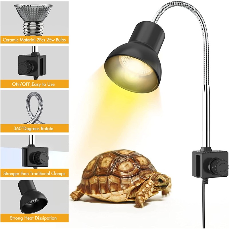 25W Heat Lamp with Holder UVA UVB Basking Lamp with