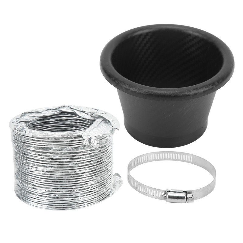 Turbo Air Intake Pipe Funnel Kit Universal Rubber Carbon Fiber