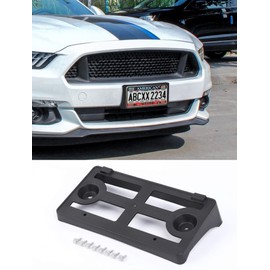 Savadicar Front License Plate Frame, Durable ABS License Plate Holder Bracket Compatible with 2018 2019 2020 Ford Mustang, Exterior Accessories, 1 PC, Black