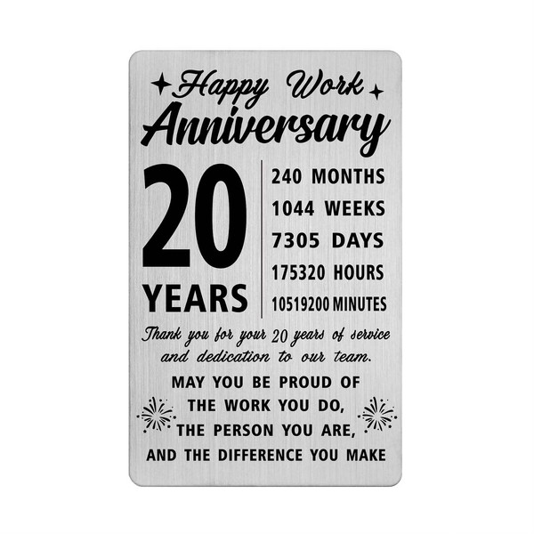 Richesele 20th Work Anniversary Cards - Happy 20 Year Work