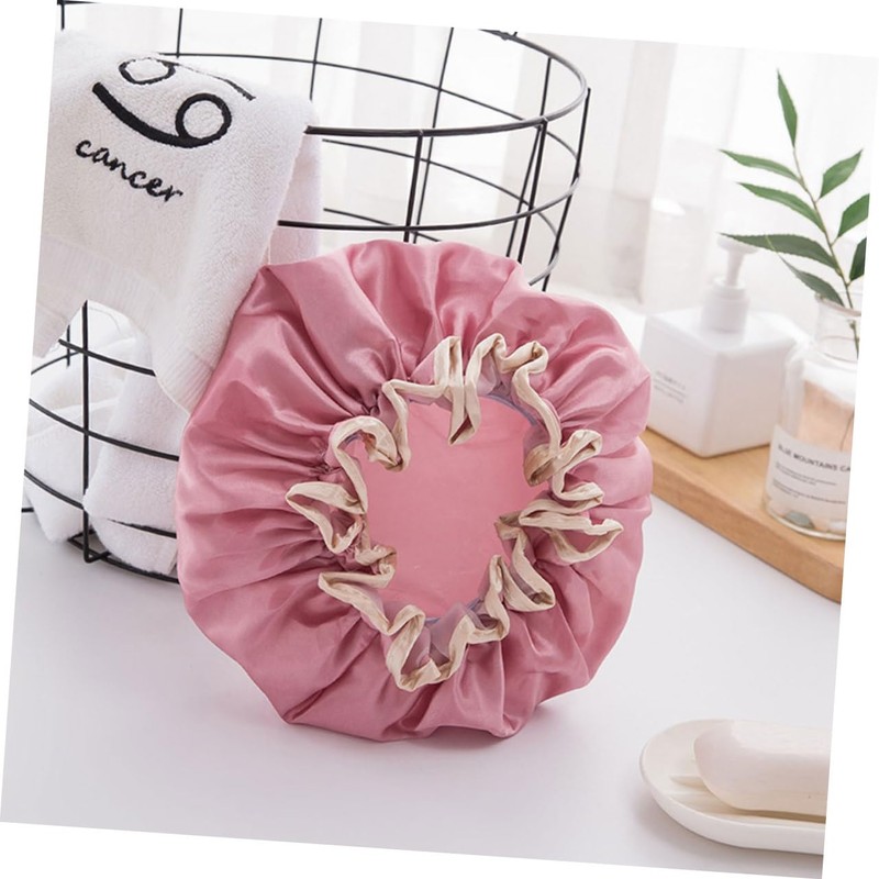 Outanaya 5pcs Grey Waterproof Shower Cap Thicken Bathing Hat Safe