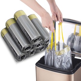 RTBQJ-AT Trash Bags with Carry Handle, Tear-Resistant and Liquid-Proof (12 Litres, 75 Pack)