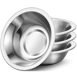 Offiper 304(18/8) Stainless Steel Mixing Bowls for Kitchen, 4 Pack 8.7" 34.88 fl.oz Metal Mixing Bowls Set Stackable for Baking Serving Cooking Food Prep Storage Dishwasher Safe Heavy Duty