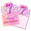 Birthday Invitations, Pink 7th Birthday Invitation Cards with Envelopes (30