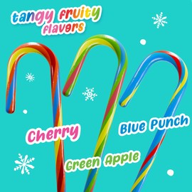 SweeTarts Holiday Candy Canes, 12ct Box - Individually Wrapped Holiday Classic, Perfect for Stocking Stuffers, Holiday Gifting and Decorating
