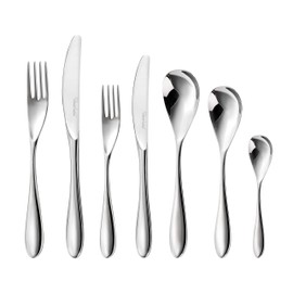Robert Welch Bourton Bright, 7 Piece Cutlery Place Setting. Made from Stainless Steel. Dishwasher Safe.
