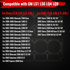 12589227 Gen III 3 LS Engine Head Gasket Set Kit for Chevy 6.0 6.0L 1999-2007 Silverado Suburban,for GMC Sierra 1500 2500 for GM LQ4 LQ9 LS1 LS6 6.0 5.3 4.8 5.7 6.2L 12558178 12589226