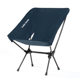 CAMEL CROWN Portable Camping Chair, Folding Backpacking Chair, Compact Camping Chair with Carry Bag for Outdoor Hiking Beach Travel Navy Blue
