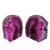 Agate Bookends Natural Crystal Unique Geode Book Ends Dyed Pink