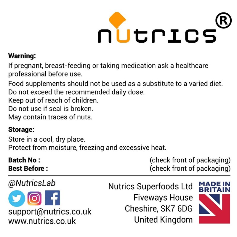 Nutrics® 800mg (per Capsule) Magnesium GLYCINATE 90 V Capsules -