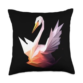 Origami Master Folding Paper Craft Origami Swan Japanese Art Paper Folding Artist Throw Pillow, 18x18, Multicolor