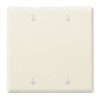 Leviton 82025 2-Gang No Device Blank Wallplate, Standard Size, Thermoset,