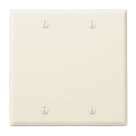 Leviton 82025 2-Gang No Device Blank Wallplate, Standard Size, Thermoset, Box Mount, Almond