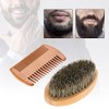 Set de cepillo y peine de barba de cerdas naturales