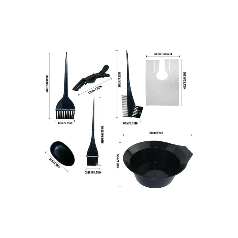 20 Piezas Kit Herramientas de Tinte para Coloración Cabello, con