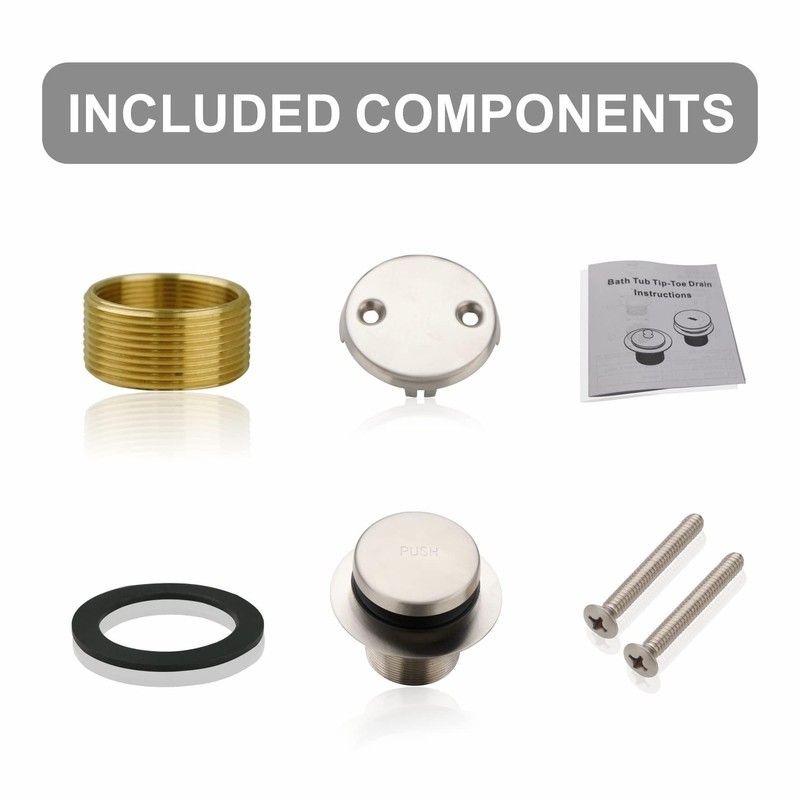 Welsan Bathtub Drain Tip Toe Tub Conversion Kit, Replacement Bath
