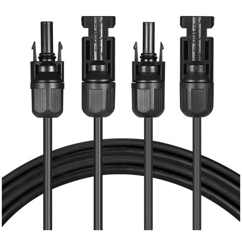 solartronics Verlängerungskabel 6mm² Solarkabel schwarz mit Stecker beidseitig für Solarmodule