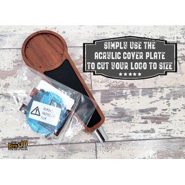 Custom Brew Gear Chalkboard Beer Tap Handle with Changeable Logo - Walnut - Keg Tap Handle