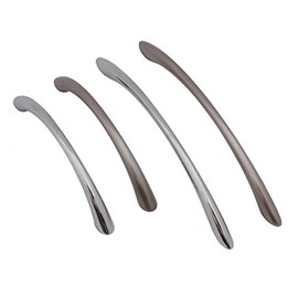 Onpira Arc Handle Chrome or Stainless Steel Look Furniture Handle Handle Shiny Chrome Hole Spacing 96 mm