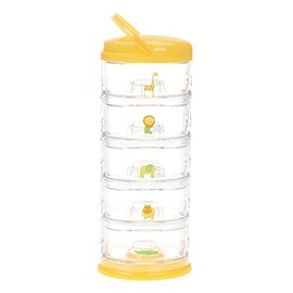 Innobaby Packin' Smart Stackable and Portable Storage System for Formula, Baby Snacks and More. 5 Stackable Cups in Mango Sorbet. BPA Free.