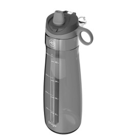 Pogo BPA-Free Tritan Plastic Water Bottle with Soft Straw, 40 Oz, Grey