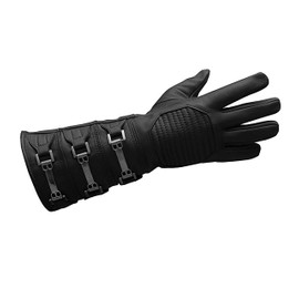 URBAN BUCK Real Leather Gauntlet Costume Long Regular Fit Mens Assorted Buckle Cosplay Glove Right Hand Black (XL)