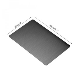 sourcing map Blank Metal Card 80x50x0.4mm Brushed 201 Stainless Steel Plate for DIY Laser Printing Engraving Black 10 Pcs