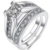 JUDE 925 Sterling Silver Princess Cut Wedding Engagement Bridal Ring