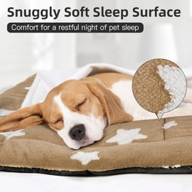 Mora Pets Dog Crate Pad Dog Kennel Bed Crate Mat for Large Dogs Washable Cute Star Pet Bed for Cage Ultra Soft Flat Pillow Cushion for Cozy Sleeping Anti-Slip Brown 42 x 27