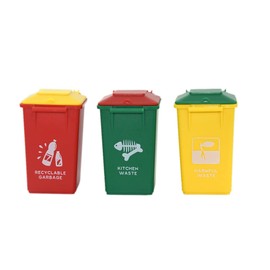 AITING - Bote de basura de juguete para niños, vehículos de empuje para camiones de basura ABS mini cubeta de basura para vehículos en la acera