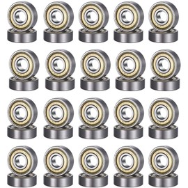 Pack of 40 608 ZZ Ball Bearings, Ball Bearings 608, Ball Bearings, 8 mm x 22 mm x 7 mm Metal Double Shielded Miniature Deep Groove Ball Bearings for Skateboard Roller Inline Skates