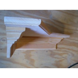 "Handmade" SOLID 36 INCH INSIDE CORNER WALL SHELF WITH CROWN MOLD WRAP, HANGING HARDWARE