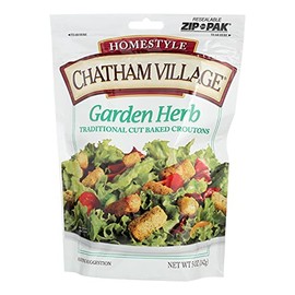 Chatham Village Homestyle Croutons, Garden Herb, 5-Ounce Bags (Pack of 12)