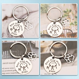 Dog Mom Keychain Funny Mom Gift Keychain for Women Dog Tag Pendent Mother Car Keychain New Puppy Dog Keychain from Daughter Son Husband for Birthday Mother’s Day Valentine's