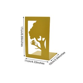 Enyuwlcm Metal Book End for Shelves Decorative Bookends with Nonskid Base 1 Pair Gold-Cat