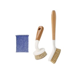 Dish Washing Brush Sisal with Bamboo Handle Dish Scrubber, Scrub Brush for Pans, Pots, Dishwashing and Cleaning Brushes (Square Brush and Short Brush)