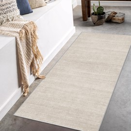 Art&Tuft Runner Rug 2x5 Non-Slip - Low-Pile Washable Runner Rug for Hallway, Soft Distressed Carpet Runner for Bedroom Bathroom Kitchen Laundry Living Room, Beige